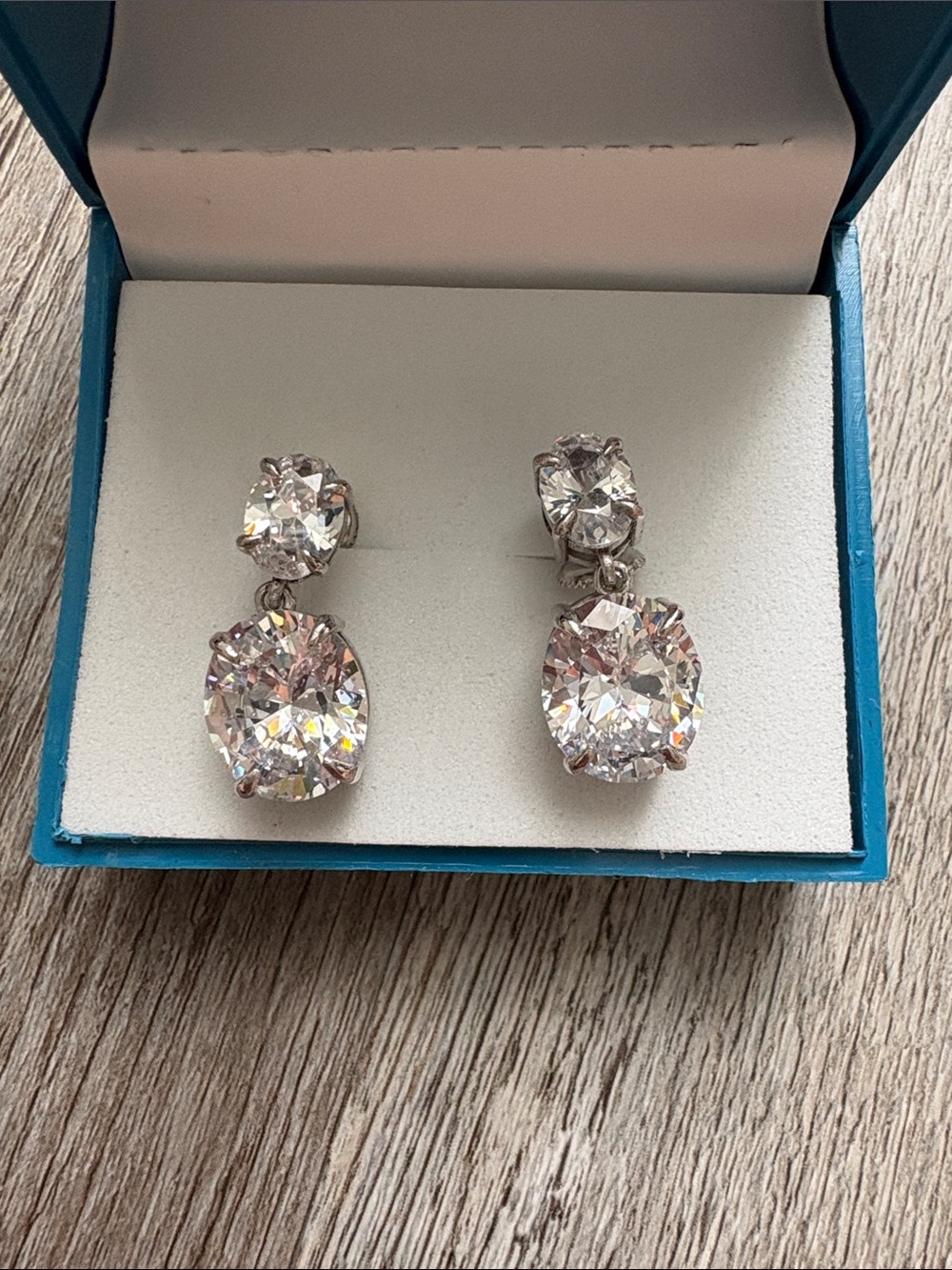 Oval Diamond Drop Earrings